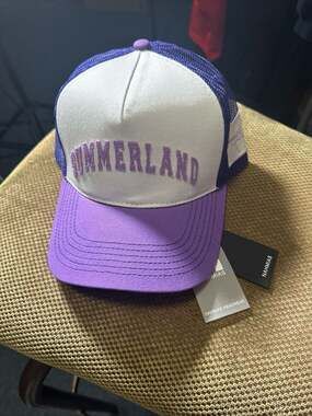 Nahmias Summerland Trucker Hat in Purple and White